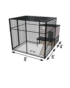 K9 Kennel Castle With 8' X 6' X 7' Tall Run & Metal Cover (Complete)