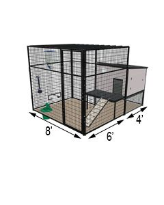 K9 Kennel Castle With 8' X 6' X 7' Tall Run & Metal Cover (Ultimate)