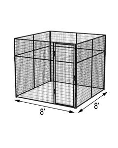 8' X 8' Basic 7' Tall Wire Kennel (Powder-Coated)