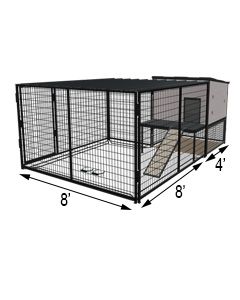 K9 Kennel Castle With 8' X 8' X 5' Tall  Run & Metal Cover (Complete) 