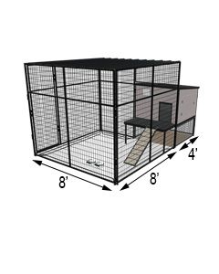 K9 Kennel Castle With 8' X 8' X 7' Tall  Run & Metal Cover (Complete) 