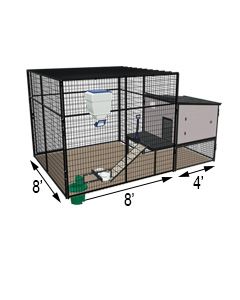 K9 Kennel Castle With 8' X 8' X 7' Tall Run & Metal Cover (Ultimate)