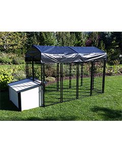 4' X 8' Value Kennel & XL Cabin Dog House Combo (Ultimate)