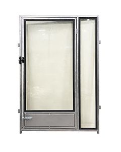 Single 4' X 6' Galvanized PRO Tempered Glass Kennel Door