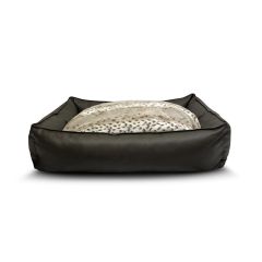 Tranquility Plush Leather Dog Bed