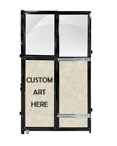 4' Luxury Glass-Top Art-Bottom Sliding Door 