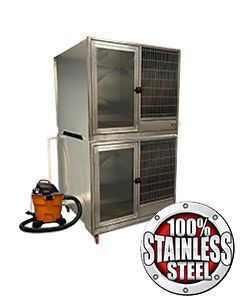 Quick N Clean Double Stack Stainless Steel Kennel (Single Unit)