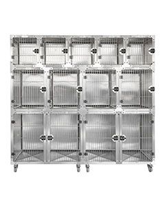 11 Or 13 Unit Modular Seamless Stainless Steel Cage bank Kit