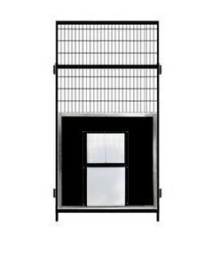 Single 4' X 7' Tall Welded Wire Anti Fight Partition Panel & Transfer Door