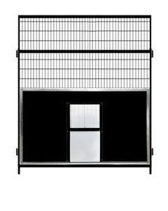 Single 6' X 7' Tall Welded Wire Anti Fight Partition Panel & Transfer Door 
