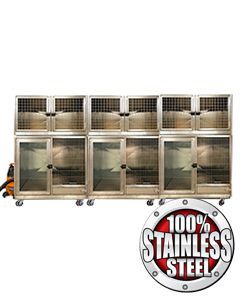 Quick N Clean Jumbo Bottom+Top Stainless Steel Cage Banks 6 or 9 Units