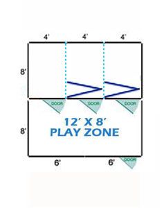 12' X 8' Basic Playzone W/Multiple 4' X 8' PRO Folding Dog Kennels X3	