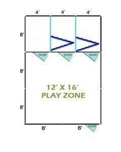 12' X 16' Basic Playzone W/Multiple 4' X 8' PRO Folding Dog Kennels X3	
