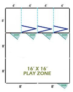 16' X 16' Basic Playzone W/Multiple 4' X 8' PRO Folding Dog Kennels X4	