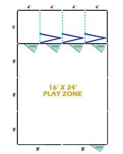 16' X 24' Basic Playzone W/Multiple 4' X 8' PRO Folding Dog Kennels X4	