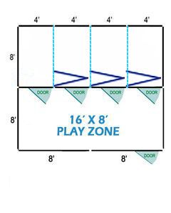 16' X 8' Basic Playzone W/Multiple 4' X 8' PRO Folding Dog Kennels X4	
