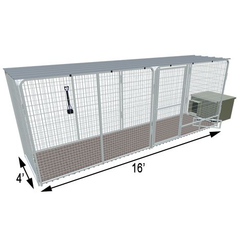 444.dogs専用 4' X 16' Complete K9 Condo (Galvanized)