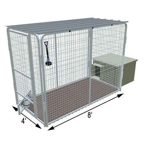 Dog Cage Dog House Condo 4' X 8' Complete K9 Condo
