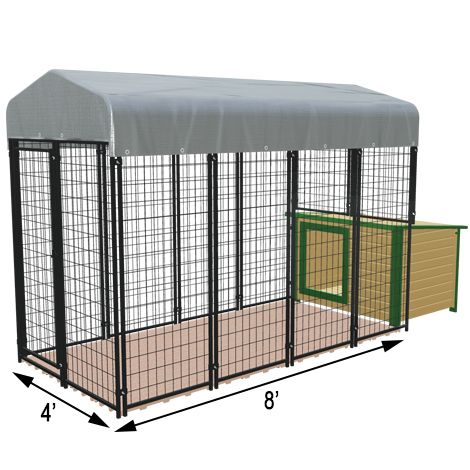 4' X 8' Value Kennel Cabin Dog House Combo (Basic)