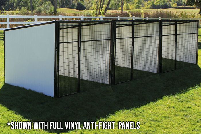 4' X 4' Inside 4' X 6' Outside Multiple Vinyl Dog Kennels x3