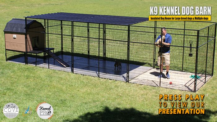4' x 4' K9 Kennel Castle House With 4x12 Run with Metal Cover