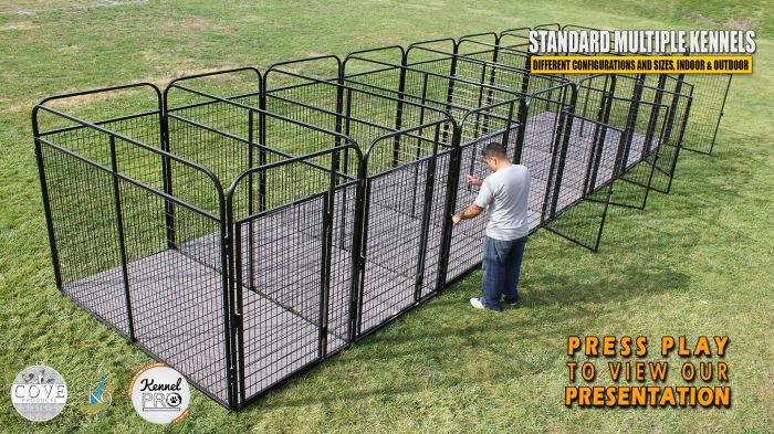 4' X 6' Multiple Standard Full Stall Dog Kennels x5