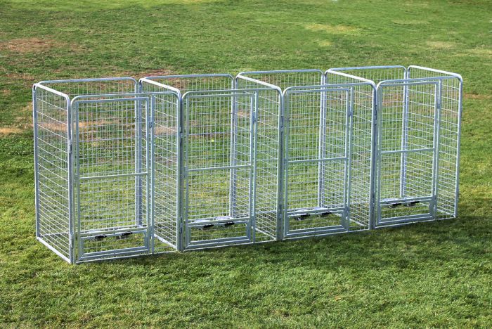 4' X 4' Multiple PRO Full Stall Dog Kennels x4