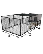 K9 Kennel Castle With 8' X 12' X 5' Tall  Run & Metal Cover (Complete) 